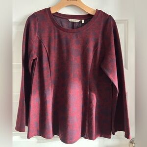 Soft Surroundings Women Top Scoop Neck Pullover Wine Red Small 6/8 NWT Ret $89